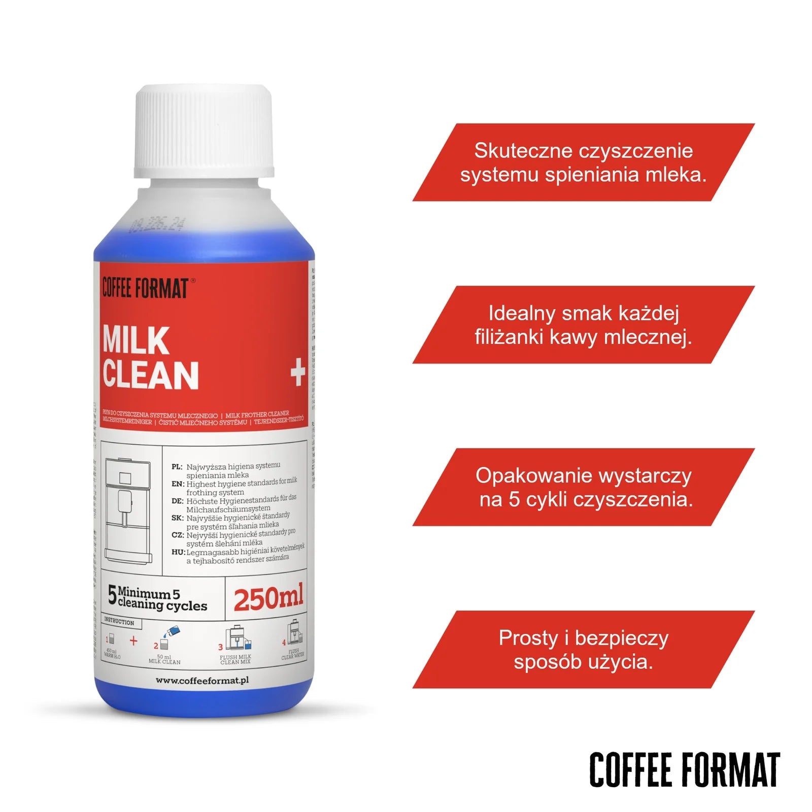 Coffee Format Milk Clean+ Płyn do czyszczenia systemu mlecznego